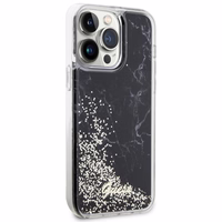 Guess GUHCP14XLCSGSGK iPhone 14 Pro Max 6.7" melns/melns cietais apvalks Liquid Glitter Marble