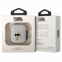 Karl Lagerfeld KLA2HNIKTCT AirPods 1/2 apvalks caurspīdīgs Karl`s Head