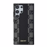 DKNY Ādas rūtainais magnētiskais apvalks Samsung Galaxy S24 Ultra - melns