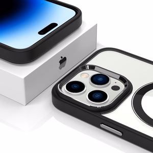 Tel Protect magnētiskais caurspīdīgais viedtālruņa apvalks Iphone 13 Pro melns