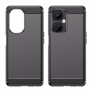 Carbon viedtālruņa apvalks OnePlus Nord CE 3 elastīgs silikona oglekļa apvalks melns