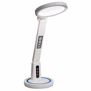 Galda lampa LED DL-02 bezvadu ar digitālo pulksteni balta