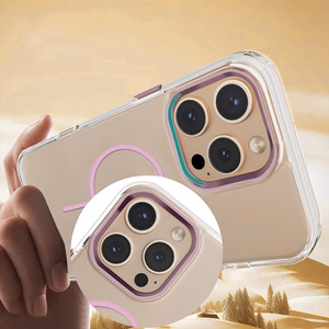 Caurspīdīgs Thin Mag maciņš iPhone 17 Pro 6,3", rozā