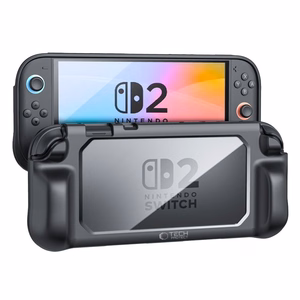 Tech-Protect MagMat viedtālruņa apvalks priekš Nintendo Switch 2 - melns un caurspīdīgs
