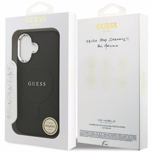 Guess klasiskā logotipa magnētiskais vāciņš iPhone 17 – melns