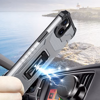 Caurspīdīgs gredzena statīva viedtālruņa apvalks, izturīgs un triecienizturīgs, iPhone 12 mini, melns