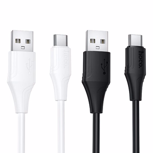 Silicone Cable USB A to USB C Hoco 3A 1 m X124 white