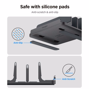 Spigen LD208S4 Desk Organizer for Laptops, Tablets, Smartphones, Keyboards - Gray