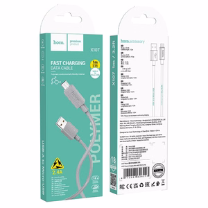 Kabelis USB-A uz Micro USB Hoco 2,4A 1 m X107 pelēks