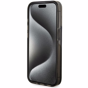 Guess Liquid Glitter Gold Stripes viedtālruņa apvalks iPhone 15 Pro - melns