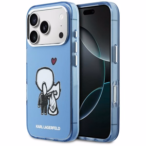 Karl Lagerfeld Karl & Choupette Back MagSafe Maciņš for iPhone 17 Pro - zils