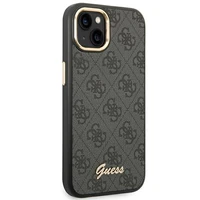 Guess GUHCP14SHG4SHK iPhone 14 6.1 "melns / melns cietais apvalks 4G Vintage Gold Logo