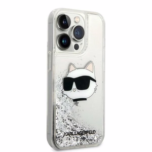 Karl Lagerfeld KLHCP14XLNHCS iPhone 14 Pro Max 6.7" sudrabains sudrabains kietais apvalks Glitter Choupette Head