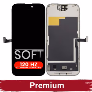 LCD displejs saderīgs ar iPhone 15 Pro melns (SOFT OLED / Stable 120Hz / Premium)