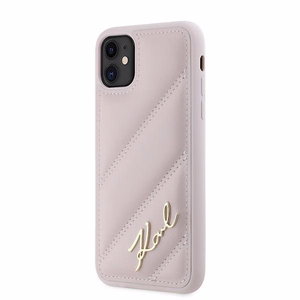 Karl Lagerfeld Diagonal Quilted Script чехол для iPhone 11 / Xr - розовый