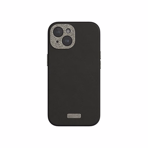 Moshi Napa MagSafe augstākās kvalitātes vegānās ādas vāciņš ierīcei iPhone 15, “Midnight Black” krāsā