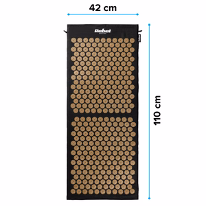 REBEL ACTIVE ECO XL akupresūras paklājs ar spilvenu, 110 x 42 cm, zeltainas adatiņas