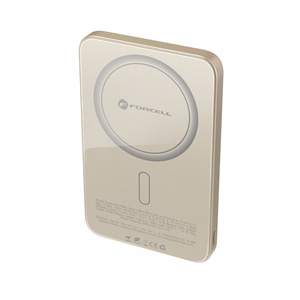 Portatīvais lādētājs saderīgs ar MagSafe Forcell F-Energy SuperSlim F5K8 QC4.0 PD3.0 15W 5000 mAh titāna dykuma krāsa