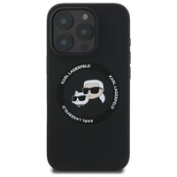Karl Lagerfeld KLHMP16XSKCHTCK iPhone 16 Pro Max 6.9" cietais silikona viedtālruņa apvalks ar Karl & Choupette apdruku un Magnētisko MagSafe funkciju, melns