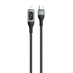 Dudao USB Type C - Lightning ātrās uzlādes PD 20W 1m kabelis melns (L7MaxL)