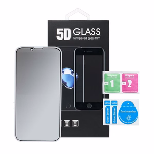 5D pilnas līmes aizsargstikls – iPhone 13 Pro Max (privātuma) melns