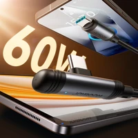 Joyroom S-A56 EnjoyX sērijas 90° USB-C - USB-C kabelis 60W 1.2m - melns