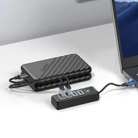 Orico PW4U-C3 USB-C / 4x USB-A 3.0 Hub - melns