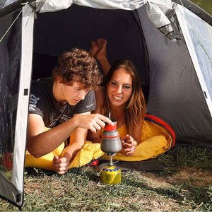 Meva HIKER tūrisma gāzes plīts vītņotām vai vārsta gāzes kasetnēm, 2,4 kW, 70 g