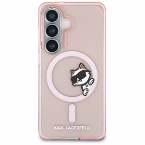 Karl Lagerfeld maciņš IML Peekaboo Choupette MagSafe priekš Samsung Galaxy S26 rozā
