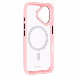 Liavec Hybrid Magsaks Skaidrs viedtālruņa apvalks Iphone 16 gaiši rozā