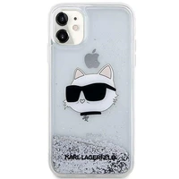 Karl Lagerfeld KLHCN61LNCHCS iPhone 11/XR sudraba/sudraba cietais apvalks Mirdzošs Choupette Galva