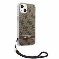 Guess GUOHCP14MH4STW iPhone 14 Plus 6.7 "brūns / brūns cietais apvalks 4G druka Siksna