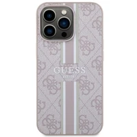 Guess GUHMP13LP4RPSP iPhone 13 Pro / 13 6.1" rozā/rozā cietais apvalks 4G Printed Stripes MagSafe