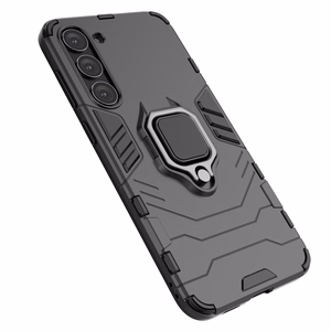 Ring Armor viedtālruņa apvalks Samsung Galaxy S23+ bruņots pārsegs magnētiskais turētājs gredzens melns