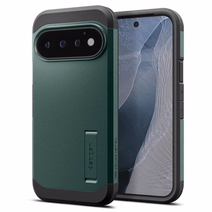 Spigen Tough Armor Mag MagSafe maciņš, paredzēts Google Pixel 11 Pro, tumši zaļš