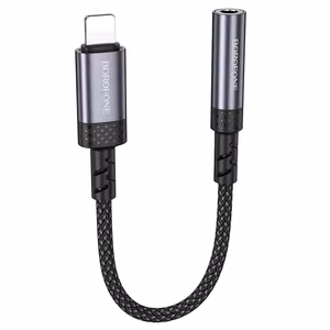 Borofone adapteris BV24 Graceful - Lightning uz jack 3,5 mm - pelēks