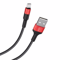 Kabelis USB A uz USB C Hoco 2A 1 m X26 melns un sarkans