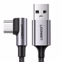 Ugreen US284 70255 USB-A (straight) / USB-C (angled) 3A kabelis priekš 3m - pelēks