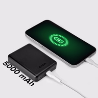 SBS TEBB5000MAG1CK Bezvadu portatīvais lādētājs 5000 mAh USB-C, saderīga ar MagSafe - melna
