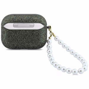 Guess Glitter Pearl Siksniņa Maciņš for AirPods Pro 3 - melns and Glitter