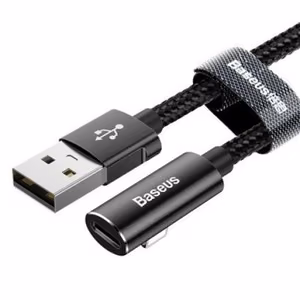 USB Cable Baseus "Rythm" Black Lightning 120cm 90 degree corner + Lightning connector