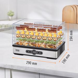 TEESA sēņu, dārzeņu un augļu žāvētājs, 400 W, 5 paplātes, displejs, gaisa cirkulācija