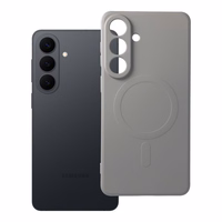 Silikona magnētiskais viedtālruņa apvalks, saderīgs ar MagSafe, paredzēts SAMSUNG S26 Edge, pelēks titāna