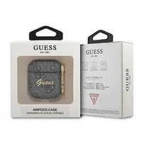 Guess 4G Script Metal Collection viedtālruņa apvalks AirPods 1 / 2 - Pelēks