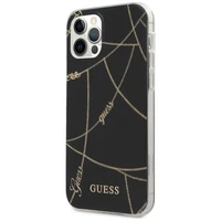 Guess Gold Chain Collection viedtālruņa apvalks iPhone 12 Pro Max 6.7" - Melns