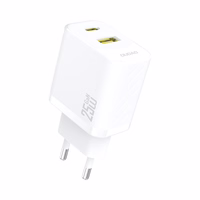 Dudao A26T GaN 25W USB-A, USB-C lādētājs – balts