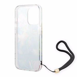 Guess GUOHCP14LHFLSB iPhone 14 Pro 6.1 "zils / zils cietais apvalks Ziedu Siksna