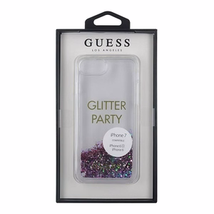 Guess GUHCP7GLUQPU iPhone 6/7/8 /SE 2020 / SE 2022 фиолетовый/фиолетовый жёсткий чехол Liquid Glitter Party