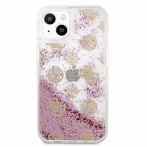 Guess GUHCP13SLGPEPI iPhone 13 mini 5.4" rozā/rozā cietais apvalks Peony Liquid Glitter