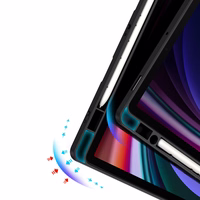 Dux Ducis Magi planšetdatora vāciņš ar stylusu turētāju Samsung Galaxy Tab S10 FE/S9/S9 FE - melns